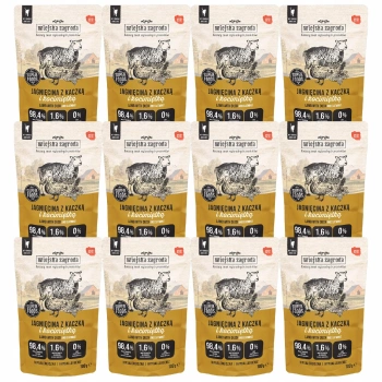 Wiejska Zagroda karma mokra kota Jagnięcina Kaczka z kocimiętką 12 x 100g