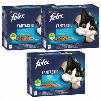 PURINA Felix Fantastic karma mokra dla kota rybny mix smaków 36 x 85g