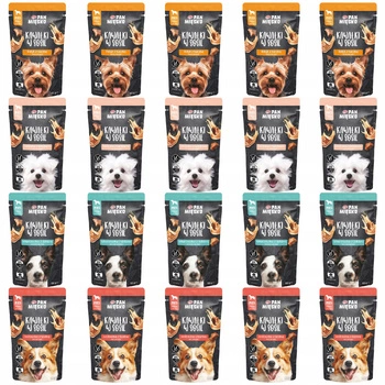 Pan Mięsko Kawałki w sosie mokra karma dla psa mix 20 x 150g