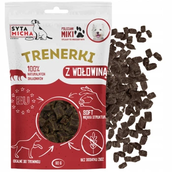 Syta Micha trenerki dla psa wołowina 80g naturalny przysmak