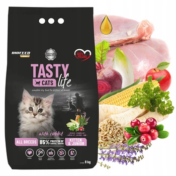 BIOFEED TASTY CATS LIFE Kitten Królik karma sucha dla kociąt 8 kg zdrowa