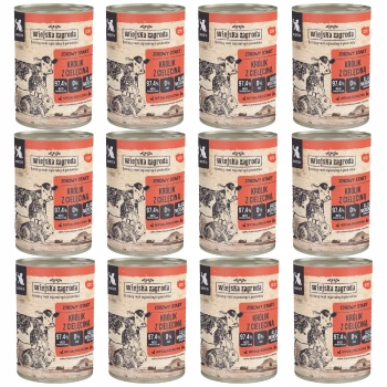 WIEJSKA ZAGRODA Karma mokra dla Kociąt Królik Cielęcina 12 x 400g bez zbóż