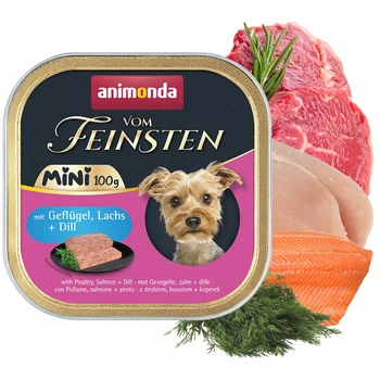 ANIMONDA Vom Feinsten Mini mokra karma dla psa 100g Drób Łosoś Koperek 