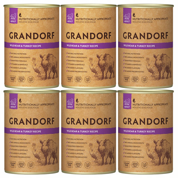 GRANDORF DOG karma mokra dla psa Dziczyzna Indyk 6 x 400g Bezzbożowa