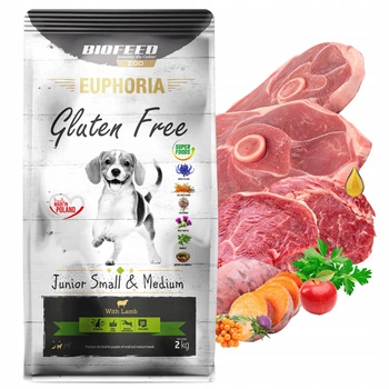 BIOFEED Euphoria karma sucha dla szczeniąt Jagnięcina 2 kg bezglutenowa