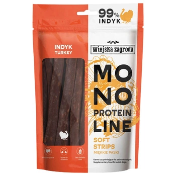 WIEJSKA ZAGRODA MONOPROTEIN Indyk paski przysmak smakołyk dla psa 100g