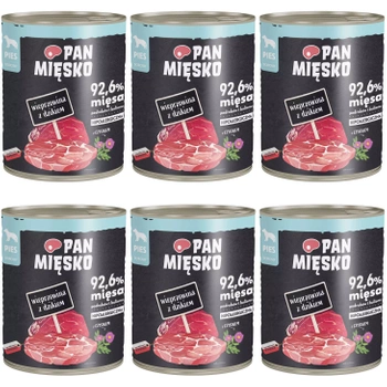 PAN MIĘSKO Karma mokra dla psa Wieprzowina dzik 6 x 800g Bezzbożowa