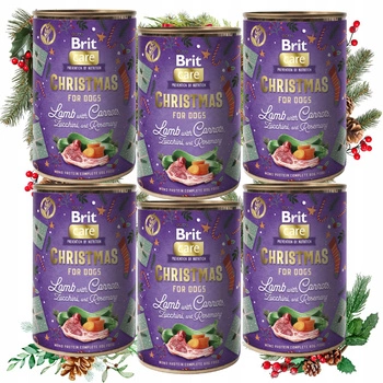 BRIT CHRISTMAS Mono Protein Jagnięcina mokra karma dla psa 6 x 400g