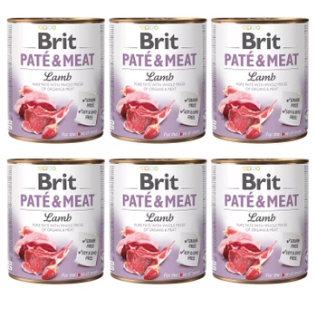 BRIT PATE & MEAT Karma mokra dla psa Jagnięcina 6 x 800g Bezzbożowa