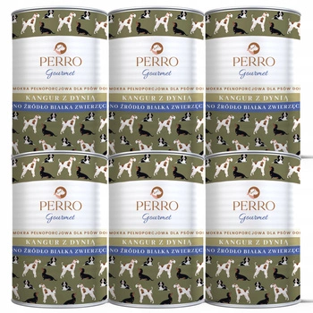 PERRO Gourmet Karma mokra dla psa Kangur z dynią 6 x 400g