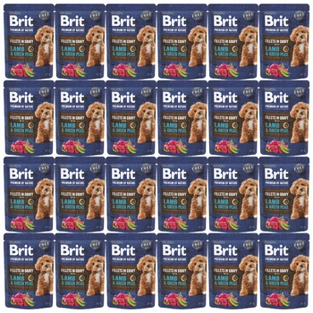 BRIT BY NATURE fileciki karma mokra dla psa Jagnięcina 24 x 85g bezzbożowa