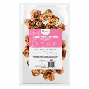 GACZOO Naturalny przysmak dla psa Ucho Wewnętrzne Środkowe Wieprzowe 500g