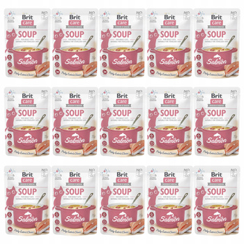 BRIT CARE SOUP karma mokra zupa dla kota Łosoś 15 x 75g