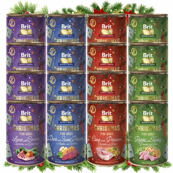 BRIT CHRISTMAS Mono Protein mokra karma dla psa mix smaków 16 x 400g