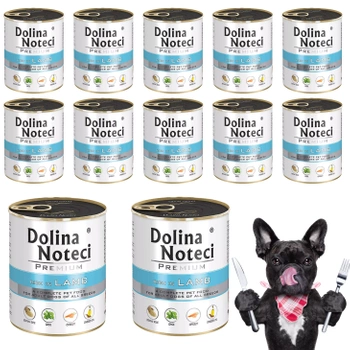 DOLINA NOTECI Premium Karma mokra dla psa Jagnięcina 12 x 800g Bezzbożowa