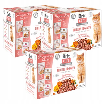 Brit Care Fillets in Gravy 36 x 85g mix mokra karma dla kotów