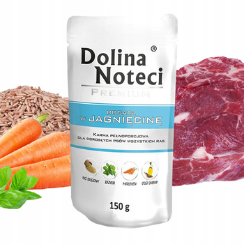 DOLINA NOTECI Premium mokra karma dla psa bogata w Jagnięcinę 150g