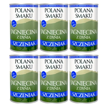Mokra karma monobiałkowa dla szczeniąt Polana Smaku Junior Jagnięcia z dynią 6 x 400 g 