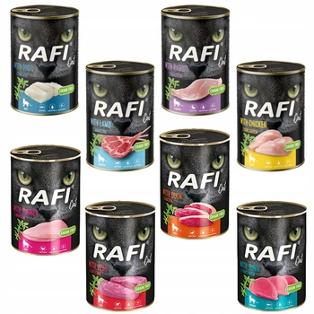 RAFI CAT Dolina Noteci Karma mokra dla kota mix smaków 8 x 400g bez zbóż