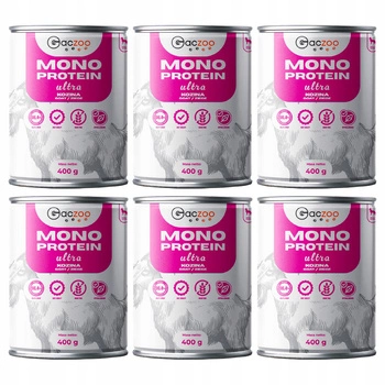Gaczoo Mono Protein Ultra monobiałkowa karma mokra dla psa Kozina 6 x 400g