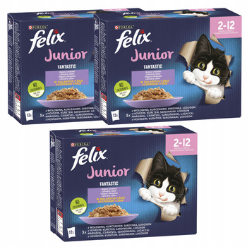 PURINA Felix JUNIOR karma mokra dla kociąt mix smaków 36 x 85g