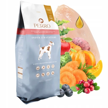 PERRO Karma sucha dla psa Indyk z Batatami 12 kg bezzbożowa