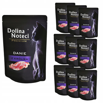 DOLINA NOTECI Premium Danie Karma mokra dla kota Królik 10x85g