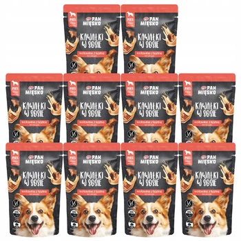 PAN MIĘSKO Kawałki w sosie Wołowina Kozina dla psa mokra 10 x 150g