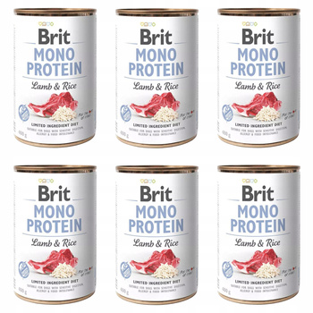 BRIT MONO Protein Karma mokra dla psa Jagnięcina Ryż 6 x 400g