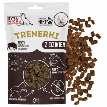 Syta Micha trenerki dla psa dzik 80g naturalny przysmak