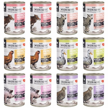 WIEJSKA ZAGRODA MONO Karma mokra dla kota mix smaków 12 x 400g