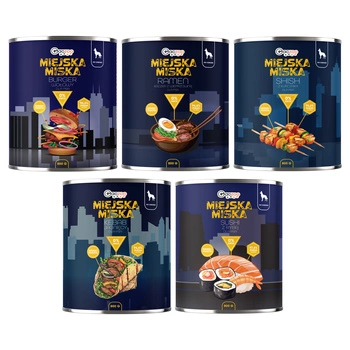 Gaczoo Miejska Miska bezzbożowa karma mokra dla psa mix smaków 5 x 800g