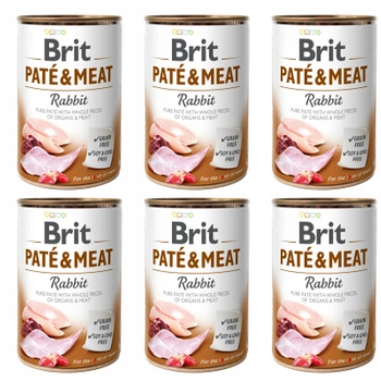 Brit Pate & Meat 6 x 400g Rabbit mokra karma dla psa