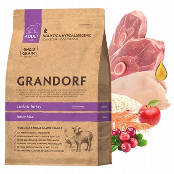 GRANDORF DOG MAXI ADULT karma sucha dla psa Jagnięcina Indyk 3 kg