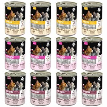 PET REPUBLIC Mono Protein Mix Smaków karma dla kota mokra 12 x 400g