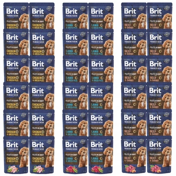 BRIT BY NATURE fileciki karma mokra dla psa mix smaków 36 x 85g bez zbóż