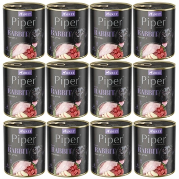 PIPER DOLINA NOTECI Karma mokra dla psa Królik Jabłko 12 x 800g