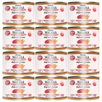 WATAHA Mono Protein Adult karma mokra dla psa Wołowina Marchewka 12 x 185g