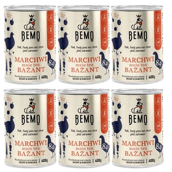 BEMO karma mokra dla psa MARCHWI MNIE TEN BAŻANT 6 x 400g monobiałkowa