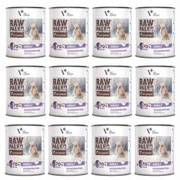 RAW PALEO Karma mokra dla psa Mono Kaczka 12 x 800g Bezzbożowa