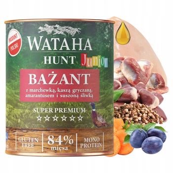 WATAHA HUNT Junior karma mokra psa Bażant z Marchewką i Suszona Śliwką 800g