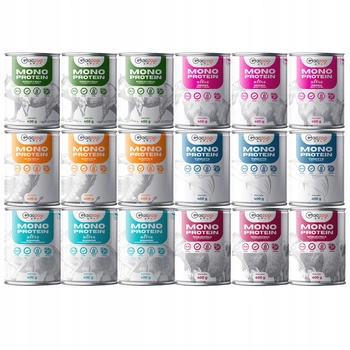 Gaczoo MONO PROTEIN monobiałkowa karma mokra dla psa mix smaków 18 x 400g