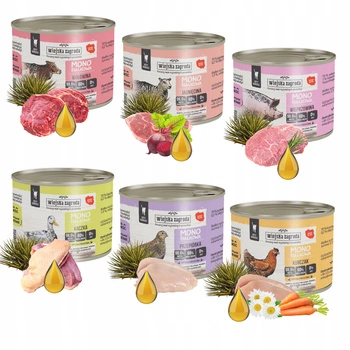 WIEJSKA ZAGRODA MONO Karma mokra dla kota MIX Smaków 6x200g