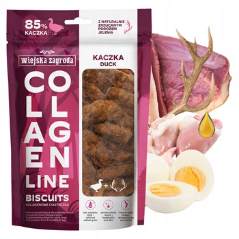 WIEJSKA ZAGRODA COLLAGEN Ciasteczka kolagenowe przysmak dla psa Kaczka 90g