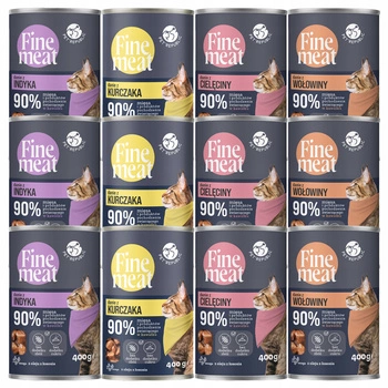 PET REPUBLIC FINE MEAT karma mokra kota kawałki w sosie mix smaku 12 x 400g Bezzbożowa